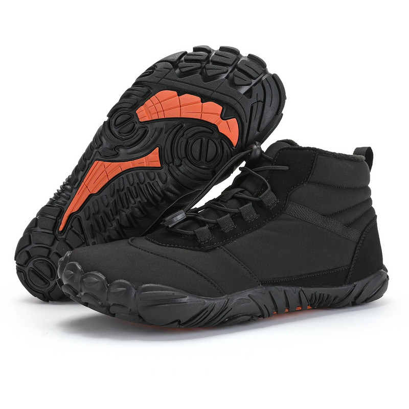 Talvised Paljajalu Saapad Meeste Veekindlad Talvised Tossud Pahkluu Lumejalatsid Plush Matkasaapad Soojad Spordijalatsid Suur suurus 47 Must