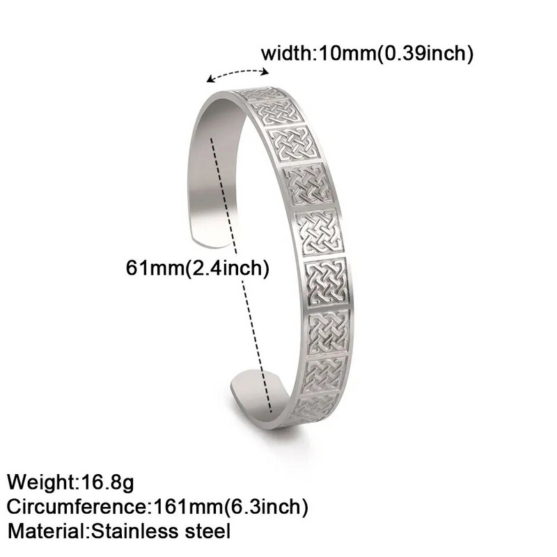 Βραχιόλι με κόμπο μαγισσών Βραχιόλια βραχιόλια από ανοξείδωτο ατσάλι Βίκινγκ ανδρικό βραχιόλι Irish Celtics Trinity Amulet Talisman Vintage Αντρικό κόσμημα
