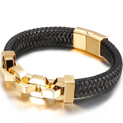 Draudzība vīrietis rokassprādzes no nerūsējošā tērauda pītas īstas ādas aproce zēniem aproce rokassprādze vīriešu rotaslietas dāvanas puisim