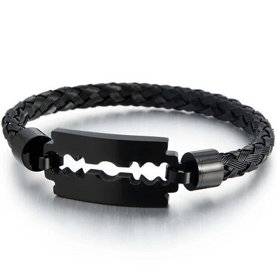 6 MM biezas pītas ķēdes aproces rokassprādzes, asmeņu rokassprādzes vīriešiem Luksusa zelta krāsa nerūsējošā tērauda vīriešu rotaslietas aksesuāri dāvanas