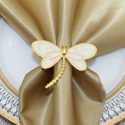 8Gb Red Bowknot salvešu gredzeni Butterfly Daisy ziedu salvešu turētājs Pateicības Ziemassvētku kāzu ballītes galda dekorēšanai HWE30