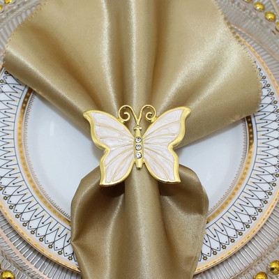 8Gb Red Bowknot salvešu gredzeni Butterfly Daisy ziedu salvešu turētājs Pateicības Ziemassvētku kāzu ballītes galda dekorēšanai HWE30