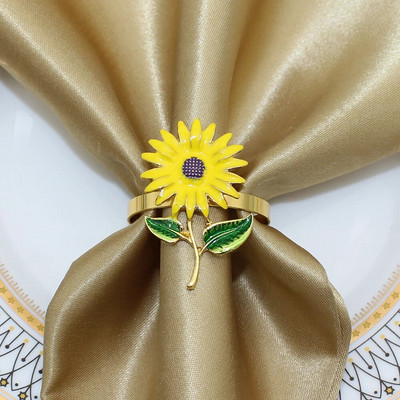 8Gb Red Bowknot salvešu gredzeni Butterfly Daisy ziedu salvešu turētājs Pateicības Ziemassvētku kāzu ballītes galda dekorēšanai HWE30