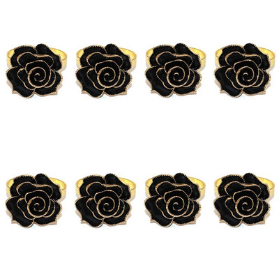 8Gb Red Bowknot salvešu gredzeni Butterfly Daisy ziedu salvešu turētājs Pateicības Ziemassvētku kāzu ballītes galda dekorēšanai HWE30