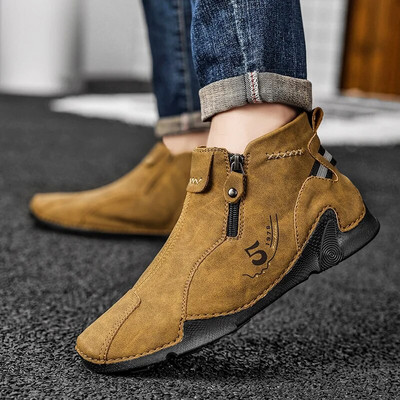 Χειμερινές νέες ανδρικές μπότες Chelsea Suede μπότες αστραγάλου Βρετανικού στυλ Δερμάτινες μπότες Ανδρικές μπότες μόδας Μαλακή σόλα με στρογγυλή κεφαλή Νυφικές μπότες