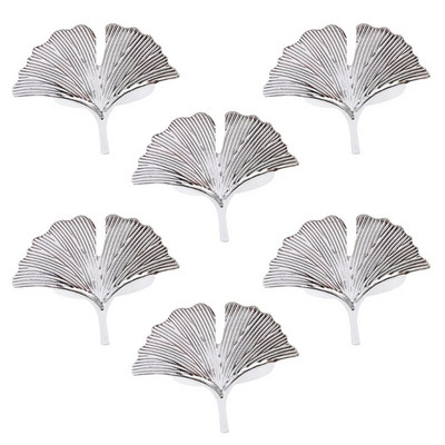 6 gab. Ginkgo lapu salvešu gredzenu sprādzes turētāji kāzu ballītei Mātes diena svinēt svētkus vakariņu galda dekorēšanai