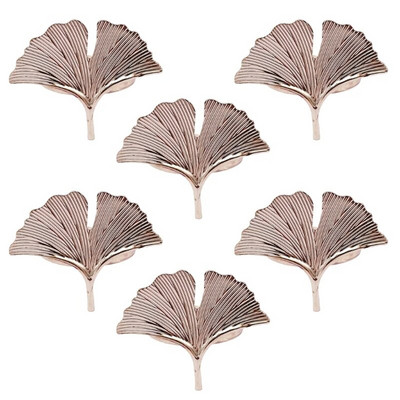 6 gab. Ginkgo lapu salvešu gredzenu sprādzes turētāji kāzu ballītei Mātes diena svinēt svētkus vakariņu galda dekorēšanai