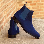 Chelsea Boots Ανδρικά Μπλε Faux Suede Κλασική Μόδα Business Casual Ανδρικά κοντά μποτάκια Ankle Zapatos De Seguridad Hombre
