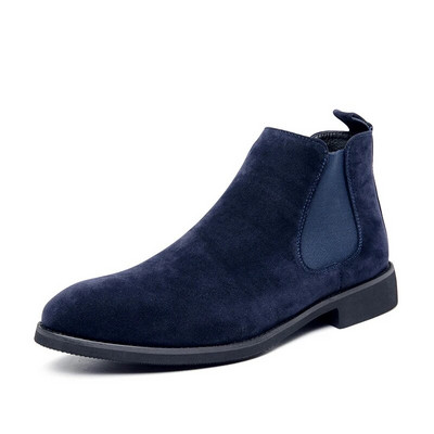 Chelsea Boots Ανδρικά Μπλε Faux Suede Κλασική Μόδα Business Casual Ανδρικά κοντά μποτάκια Ankle Zapatos De Seguridad Hombre