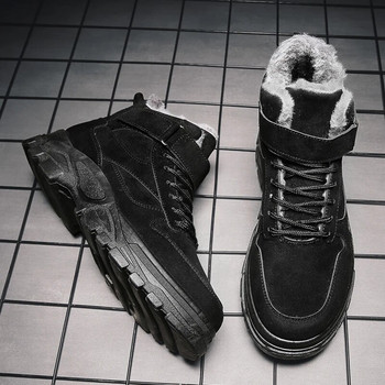 Топли ботуши за сняг Мъжки ежедневни ботуши Мъжки зимни обувки за мъже Външни туристически обувки до глезена Мъжки военни мъжки работни обувки Обувки