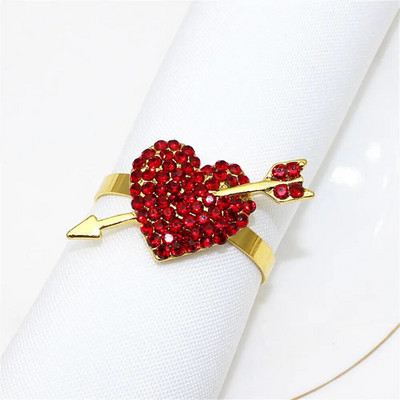 Rožu ziedu pasniegšanas salvešu gredzeni Valentīndienas galda noformējums kāzu ballītes rotājumi salvetēm Galda dekors Salvešu turētāji