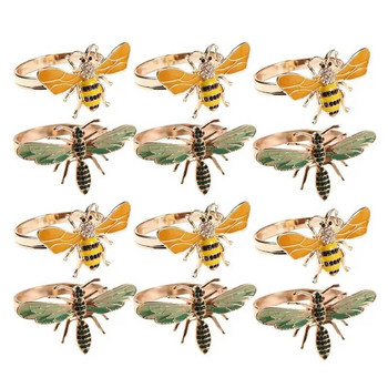 Κομψά δαχτυλίδια χαρτοπετσέτας 6 τμχ Honey Bee Dragonfly Πόρπη Πόρπη Τραπεζομάντηλα Τραπεζομάντηλα Διακοσμητικά Δαχτυλίδια τραπεζιού