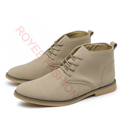 Divat Cipők Sárga Chelsea csizma Férfi Kényelem Ruha Csizmák Férfi Üzleti Cipők Férfi Velúr Bőr Cipők Zapatos Hombre Boo Boo