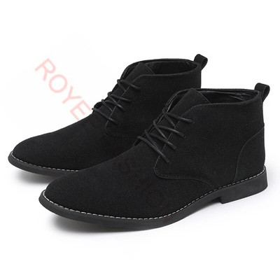 Divat Cipők Sárga Chelsea csizma Férfi Kényelem Ruha Csizmák Férfi Üzleti Cipők Férfi Velúr Bőr Cipők Zapatos Hombre Boo Boo