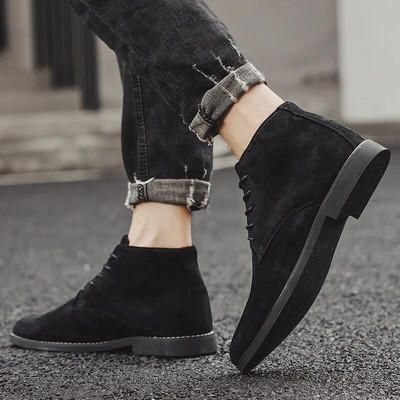 Divat Cipők Sárga Chelsea csizma Férfi Kényelem Ruha Csizmák Férfi Üzleti Cipők Férfi Velúr Bőr Cipők Zapatos Hombre Boo Boo