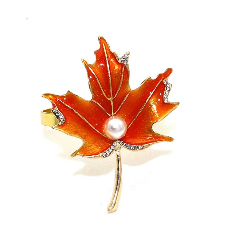 8Gb Pateicības salvešu gredzeni Kļavu lapu salvešu gredzenu turētāji rudens mājas svētku vakariņām kāzu ballīšu galda dekors ERE27