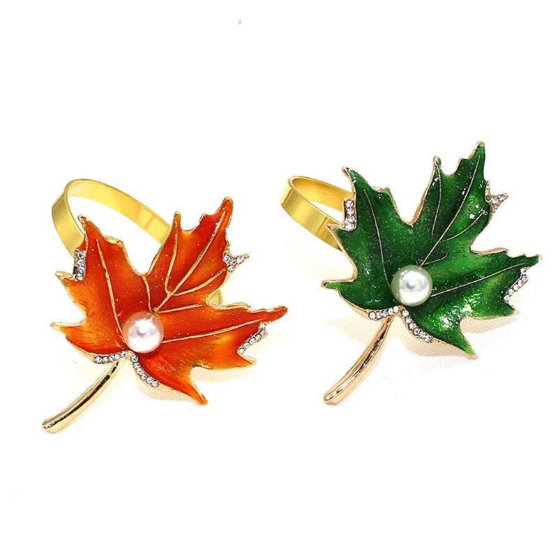 8Gb Pateicības salvešu gredzeni Kļavu lapu salvešu gredzenu turētāji rudens mājas svētku vakariņām kāzu ballīšu galda dekors ERE27