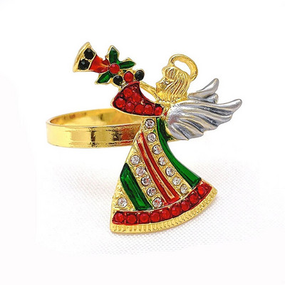 6Gb Ziemassvētku cimdi salvešu gredzeni, turētāji auduma salvetēm, galda salvete Kāzu pieņemšanas banketu dzimšanas dienas svinības