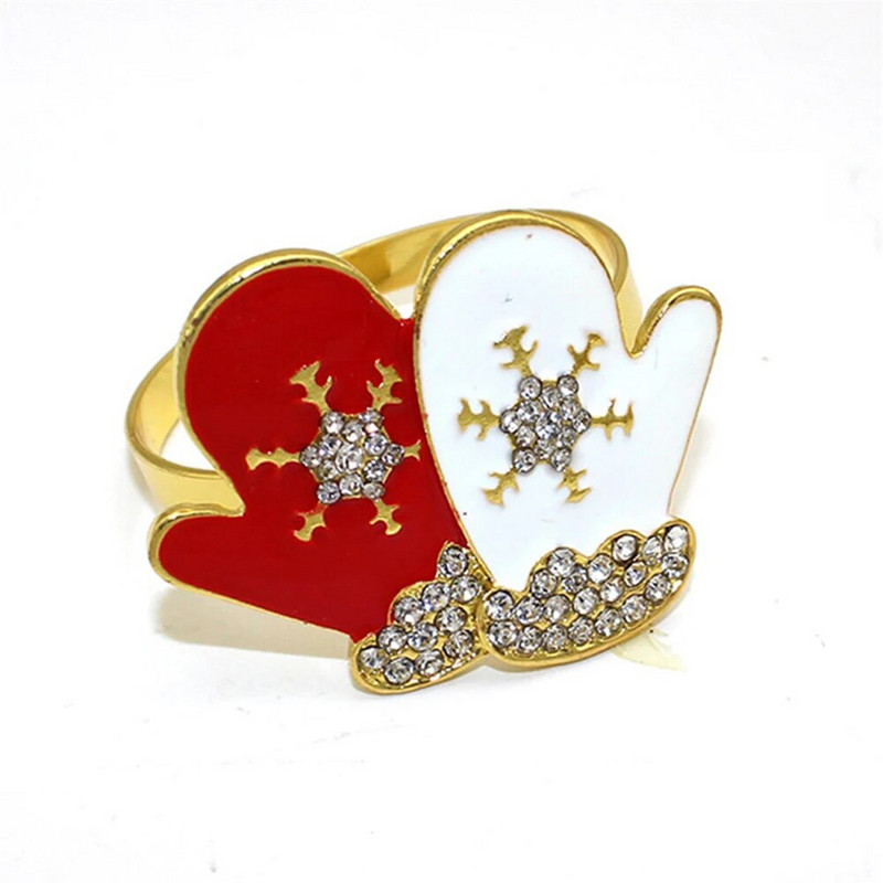 6Gb Ziemassvētku cimdi salvešu gredzeni, turētāji auduma salvetēm, galda salvete Kāzu pieņemšanas banketu dzimšanas dienas svinības