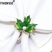 8Gb Zaļās kļavas lapas salvešu gredzeni pusdienu galda dekorēšanai ģimenes salidojumos Pateicības dienas Ziemassvētku ballītes dekorēšanai ERE27