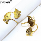 12db Ginkgo leveles szalvéta gyűrűk arany szalvéta csat húsvétra anyák napi vacsorára esküvői partira mindennapi használatra asztaldísz ERL50