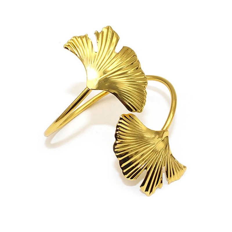 12db Ginkgo leveles szalvéta gyűrűk arany szalvéta csat húsvétra anyák napi vacsorára esküvői partira mindennapi használatra asztaldísz ERL50