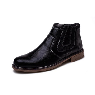 ZYYZYM Vīriešu Zābaki Āda Rudens Ziema Vintage Stils Potīte Īss Chelsea Boot Man Apavi Botas Hombre