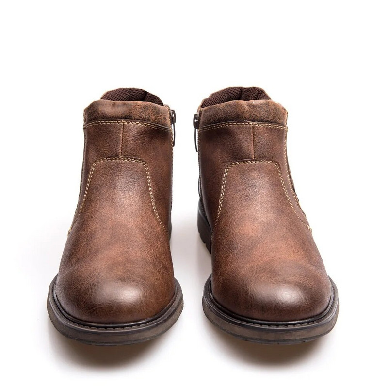 ZYYZYM Vīriešu Zābaki Āda Rudens Ziema Vintage Stils Potīte Īss Chelsea Boot Man Apavi Botas Hombre