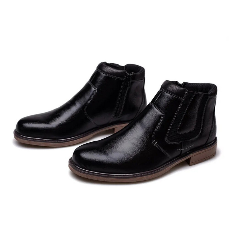 ZYYZYM Vīriešu Zābaki Āda Rudens Ziema Vintage Stils Potīte Īss Chelsea Boot Man Apavi Botas Hombre