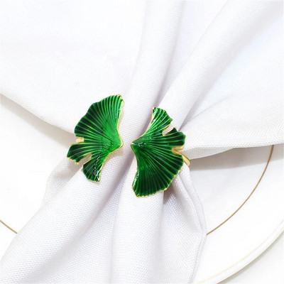 6 τμχ Φύλλα Δαχτυλίδι για χαρτοπετσέτα Χριστουγεννιάτικα δαχτυλίδια χαρτοπετσέτας Πράσινα φύλλα Θήκες για χαρτοπετσέτες Σερβιέτ Πόρπες Διακόσμηση τραπεζαρίας Γιορτινή διακόσμηση