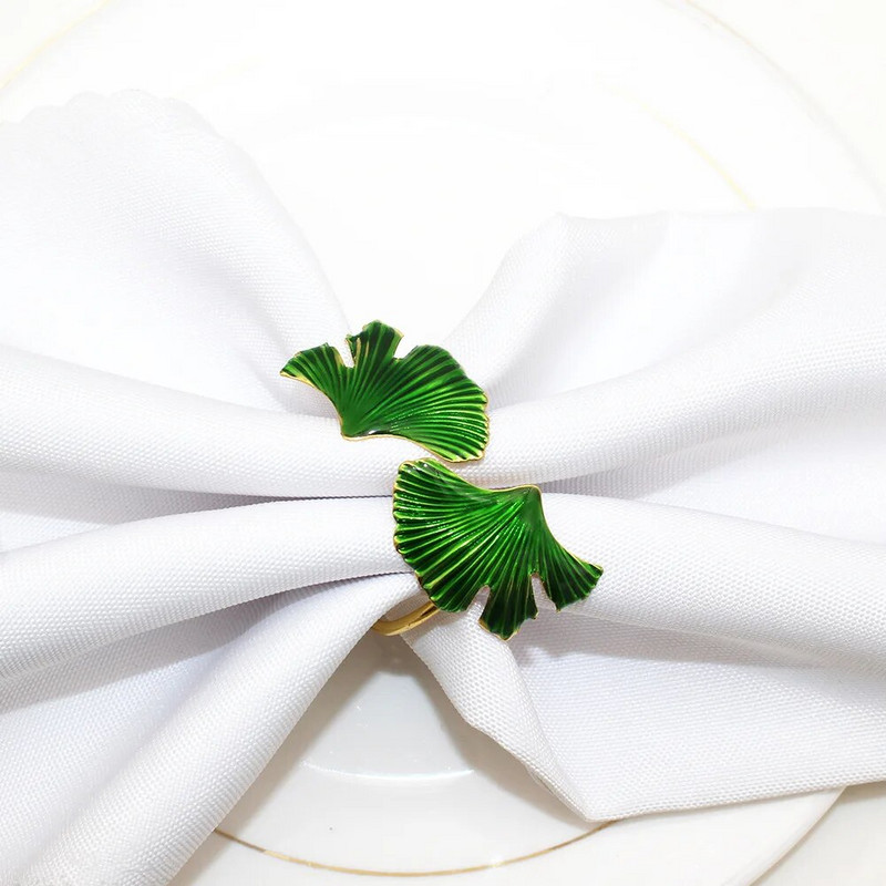 6 τμχ Φύλλα Δαχτυλίδι για χαρτοπετσέτα Χριστουγεννιάτικα δαχτυλίδια χαρτοπετσέτας Πράσινα φύλλα Θήκες για χαρτοπετσέτες Σερβιέτ Πόρπες Διακόσμηση τραπεζαρίας Γιορτινή διακόσμηση