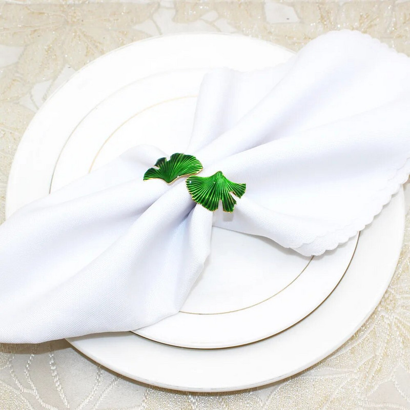 6 τμχ Φύλλα Δαχτυλίδι για χαρτοπετσέτα Χριστουγεννιάτικα δαχτυλίδια χαρτοπετσέτας Πράσινα φύλλα Θήκες για χαρτοπετσέτες Σερβιέτ Πόρπες Διακόσμηση τραπεζαρίας Γιορτινή διακόσμηση