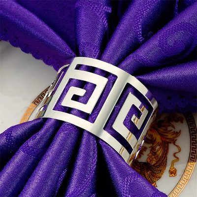 4Gb dobi ziedu salvešu gredzenu turētāji Sudraba salvešu gredzeni kāzu ballītēm svētku banketiem Ziemassvētku vakariņu galda dekors