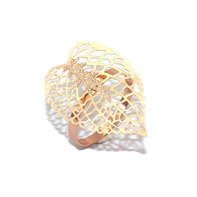 12 db Arany levelű szalvéta gyűrűk toll kivitelű szalvétatartó vacsoraasztal dekorációhoz Hálaadás esküvői karácsonyi dekoráció ERL05