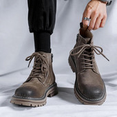 Kiváló minőségű férfi Chelsea csizma férfi bokacsizma Divatos motoros csizma Magas szárú túramunkák alkalmi férfi csizmák