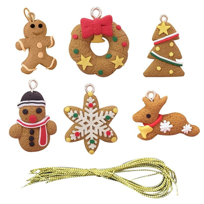 6/11 τμχ Χριστουγεννιάτικα στολίδια Gingerbread Man Deer Snowman Χριστουγεννιάτικο Δέντρο Διακόσμηση Πρωτοχρονιάτικο ντεκόρ πάρτι