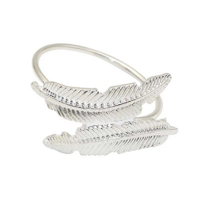 6 τμχ Πράσινα φύλλα δαχτυλίδια χαρτοπετσέτας Μεταλλική χρυσή θήκη για χαρτοπετσέτα Επιτραπέζια δαχτυλίδια για τραπεζαρία Χριστουγεννιάτικο πάρτι γάμου ERL02