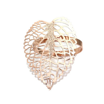 6 τμχ Πράσινα φύλλα δαχτυλίδια χαρτοπετσέτας Μεταλλική χρυσή θήκη για χαρτοπετσέτα Επιτραπέζια δαχτυλίδια για τραπεζαρία Χριστουγεννιάτικο πάρτι γάμου ERL02