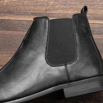 Chelsea Boots Ανδρικά φερμουάρ Μάρκα 2023 Κλασικές άνετες δερμάτινες μπότες μόδας #213
