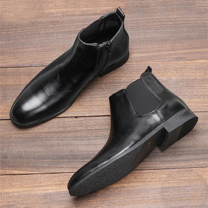 Chelsea Boots vīriešu rāvējslēdzēji 2023. gada klasiski ērti, moderni ādas zābaki #213