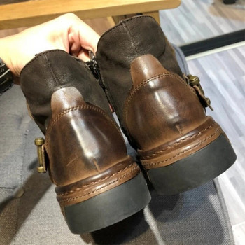 Ανδρικές μεσαιωνικές μπότες PU Leather Knight Captain Jack Martin Ankle Booties Απόκριες ρετρό Steampunk παπούτσια
