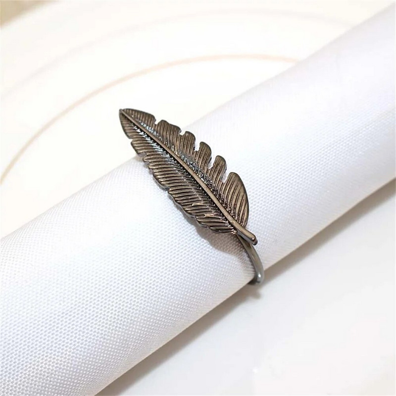 12 bucăți de inele de șervețel din aur cataramă pentru șervețele din frunze pentru Paște, Ziua Recunoștinței, decorațiuni de nuntă, suporturi metalice pentru șervețele, decor de masă ERL06