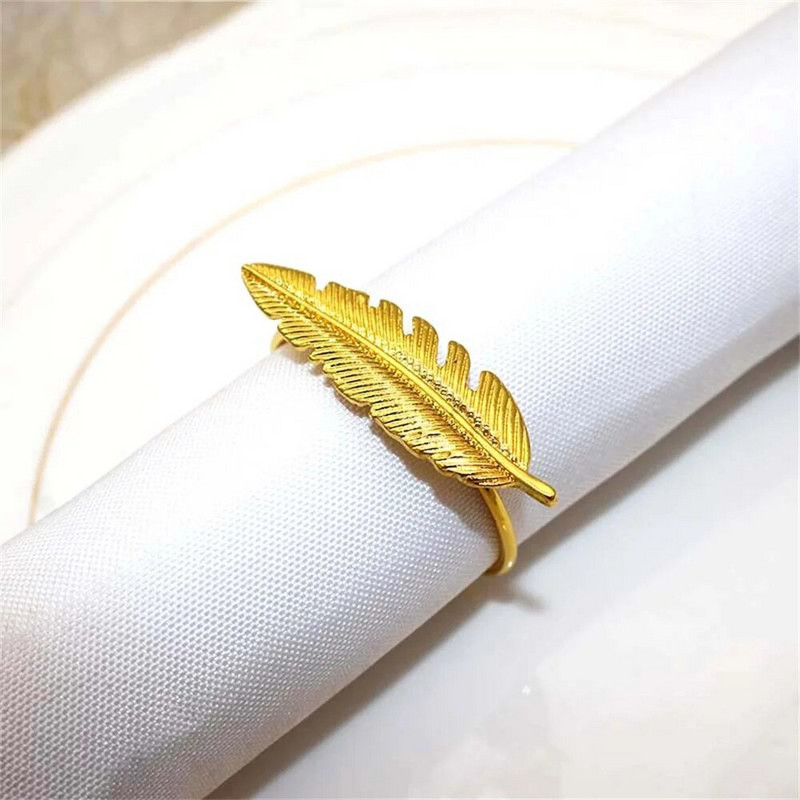 12 bucăți de inele de șervețel din aur cataramă pentru șervețele din frunze pentru Paște, Ziua Recunoștinței, decorațiuni de nuntă, suporturi metalice pentru șervețele, decor de masă ERL06