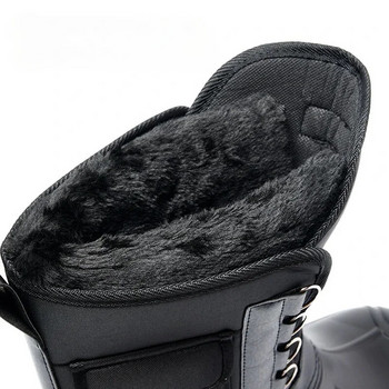 2024 Χειμερινά βαμβακερά παπούτσια αδιάβροχα με ατσάλινα καρφιά για χιονισμένους ορειβάτες ανδρικές μπότες ψαρέματος με βελούδινα χοντρά ζεστά παπούτσια
