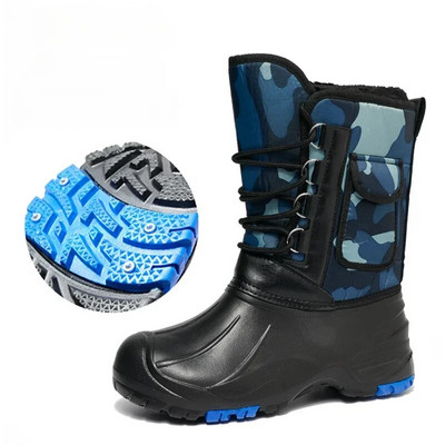 2024-es téli pamutcipő, vízálló acélszögekkel, havas hegymászó férfi horgászcsizma plüss vastagított meleg cipővel