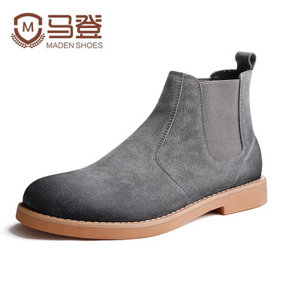 Maden ανδρικά πολυτελή επώνυμα σχεδιαστής αυθεντικές δερμάτινες μπότες Chelsea Μόδα βρετανικού στυλ Χειμώνας 2023