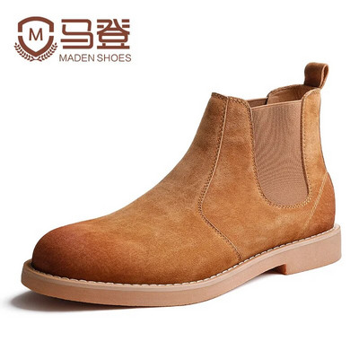 Maden ανδρικά πολυτελή επώνυμα σχεδιαστής αυθεντικές δερμάτινες μπότες Chelsea Μόδα βρετανικού στυλ Χειμώνας 2023