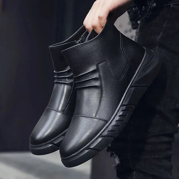 Ανδρικές μπότες Chelsea αδιάβροχες ρετρό μαύρες μπότες ανδρικής μόδας Παπούτσια μοτοσικλέτας Plus Size 2024
