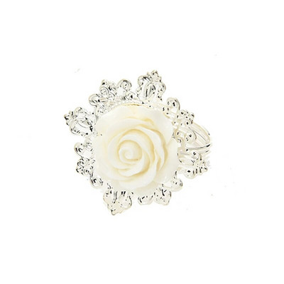 10 gabali Rožu sudraba salvešu gredzeni, turētājs stīpas, romantiskas ravēšanas ballītes galda ziedu dekors