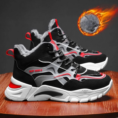 vīriešu zābaki 2023 Jaunas Ziemas Čības Siltas Vīriešu Kurpes Ūdensizturīgs Neslīdošs Plīša kedas Vīriešu teniskurpes Zābaki Vīriešu kedas Ziemas